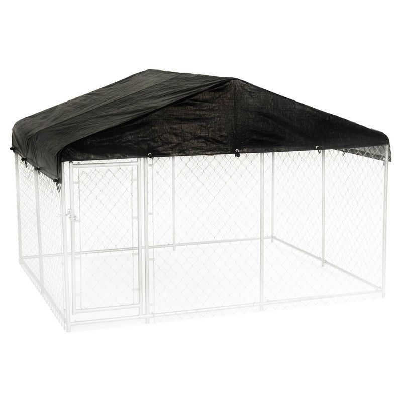 Lucky Dog 10 x 6 Foot Large Outdoor Galvanized Steel Dog Kennel with Roof Cover