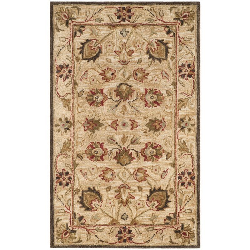 Antiquity Beige 3' x 5' Hand-Tufted Wool Oriental Area Rug