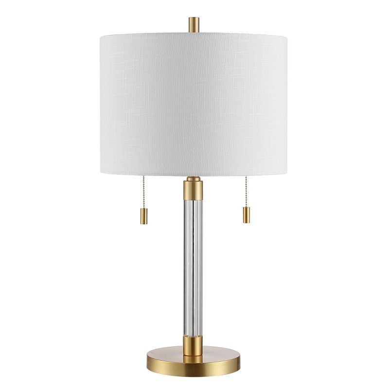 Elegant Bixby 24" Brass and Glass Table Lamp with Dual Pulls