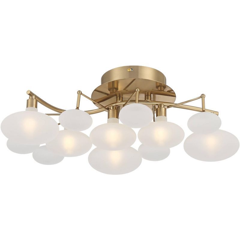 Soft Gold 6-Light Opal Glass Modern Ceiling Light