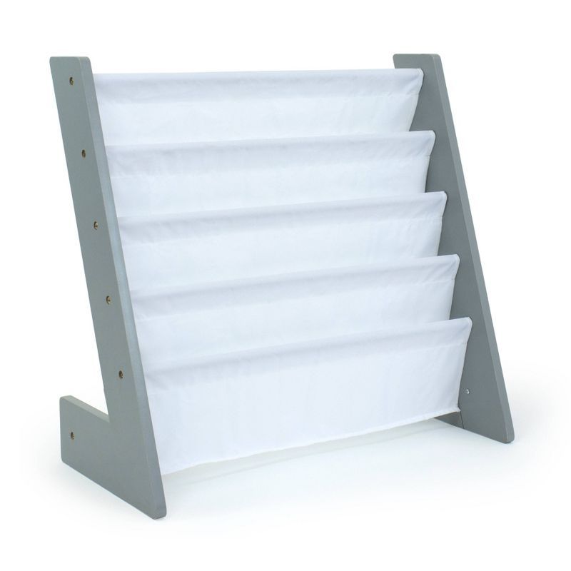 Kids' Gray and White L-Shaped Book Rack