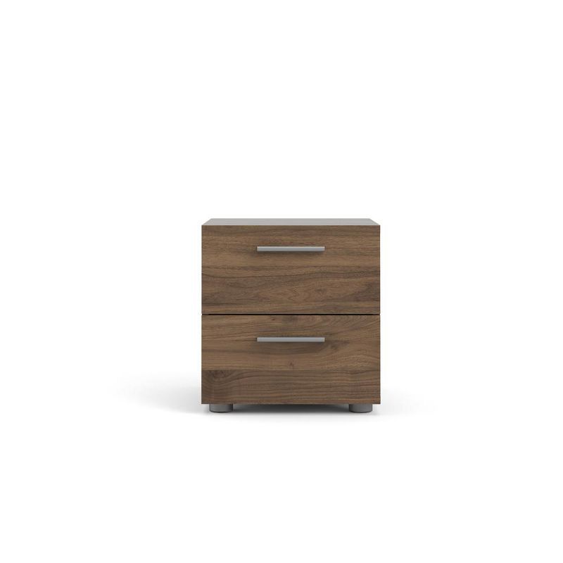 Loft-Style Chic 2-Drawer Nightstand in Walnut