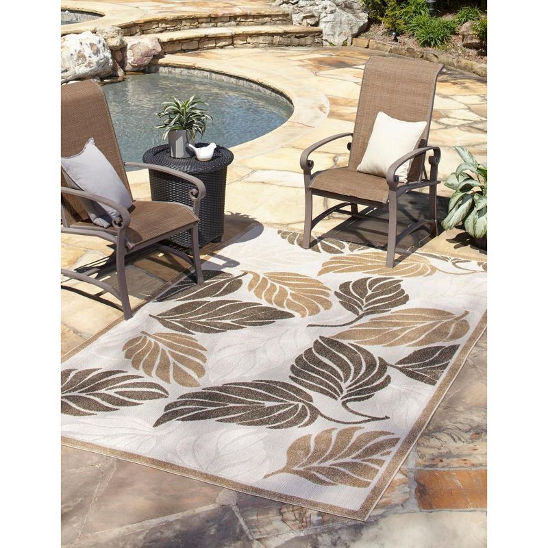 Augusta Beige Synthetic 7'1" x 10' Outdoor Abstract Area Rug