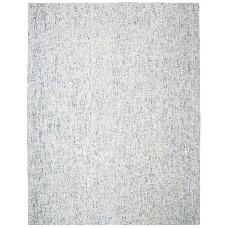 Ivory & Blue Abstract Hand-Tufted Wool Blend Area Rug 8' x 10'