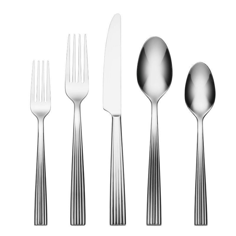 Kennedy 20-Piece Ribbed Stainless Steel Flatware Set