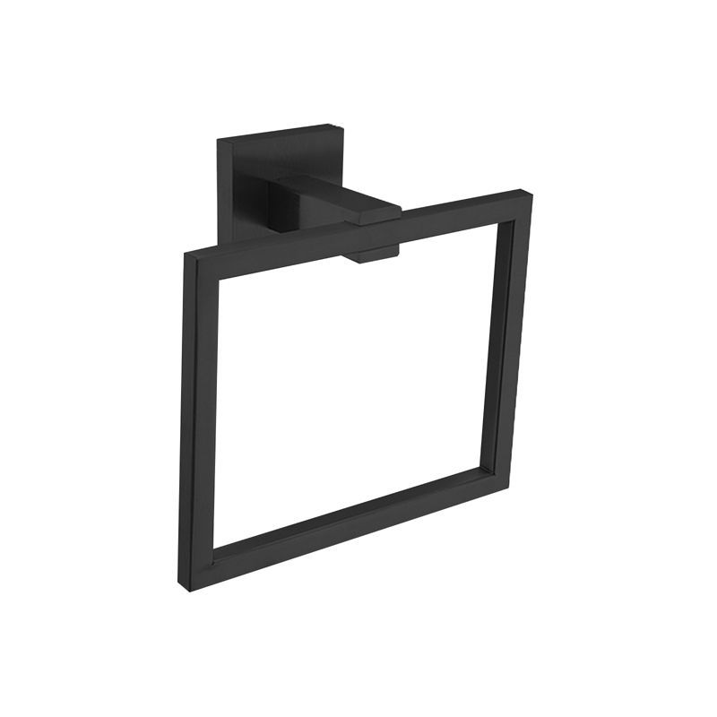 Matte Black Stainless Steel Square Wall Mounted Towel Ring