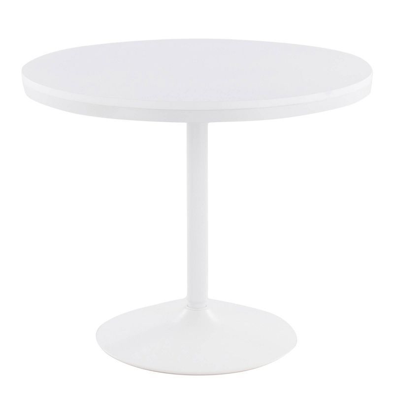 36" Dakota White Wood Industrial Round Dining Table