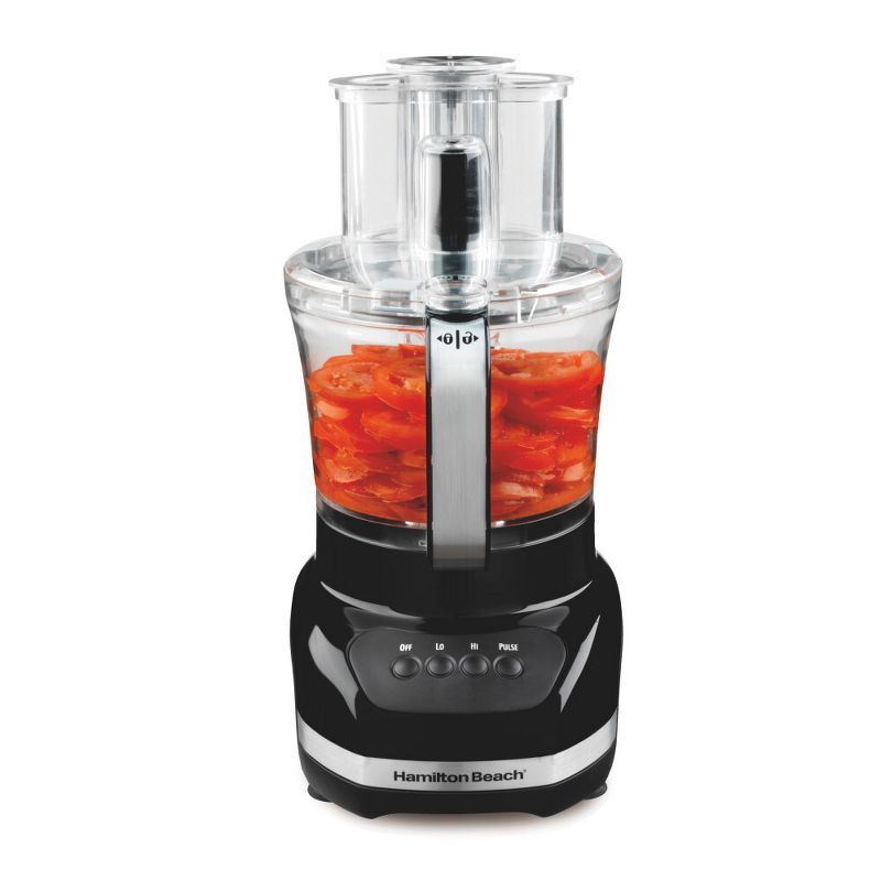 Hamilton Beach Black 12-Cup Food Processor with Mini Bowl