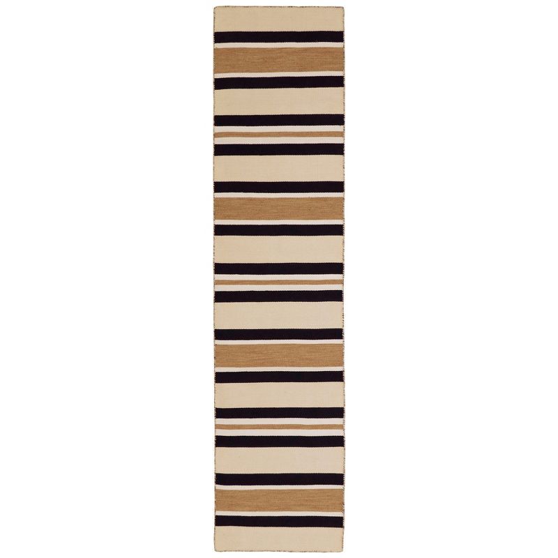 Cabana Classic Stripe Sisal 2'x8' Reversible Outdoor Rug in Blue