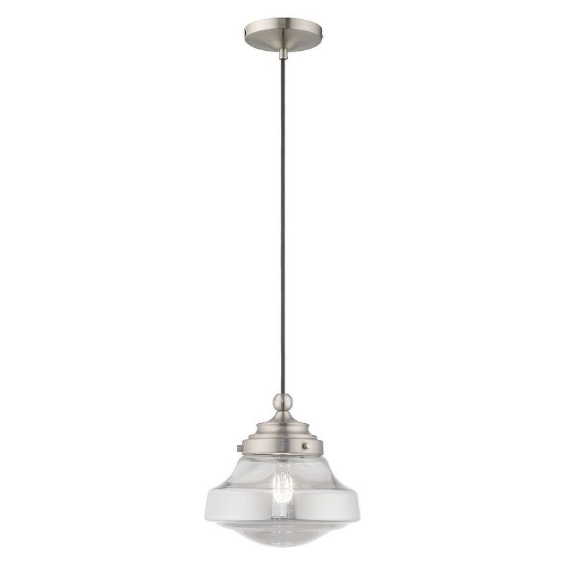 Brushed Nickel Mini Pendant with Smoke Glass Shade