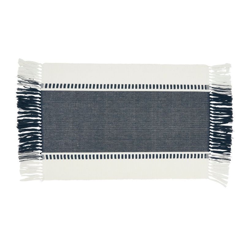 Saro Lifestyle Tassel Trimmed Stripe Placemat (Set of 4)