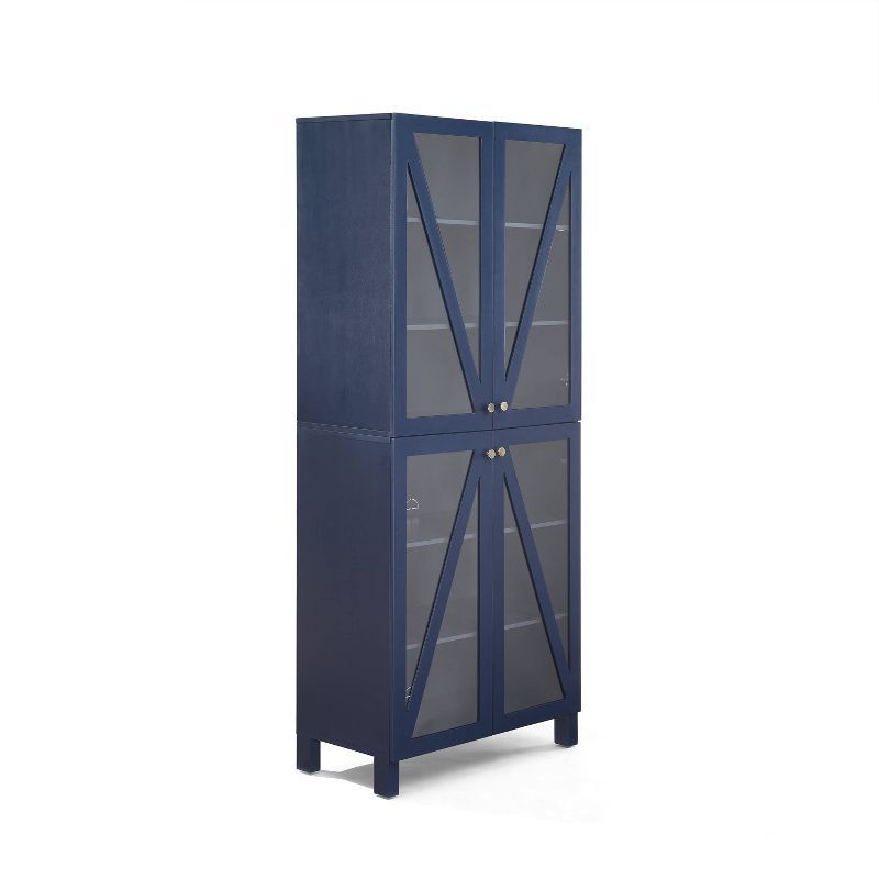 Navy Tall Freestanding Storage Pantry with Adjustable Shelving