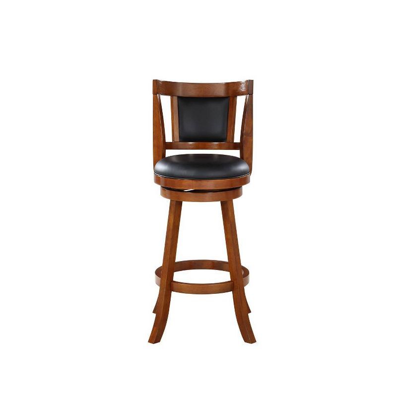 Avianna 29" Cherry Swivel Bar Stool with Leather Seat