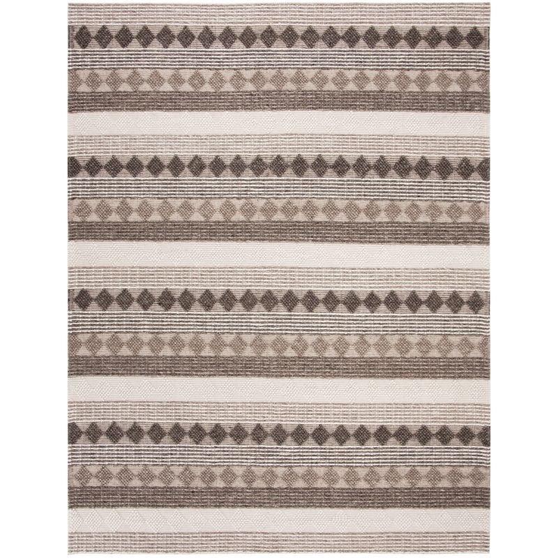 Hand-Tufted Gray Wool and Viscose 8' x 10' Braided Area Rug