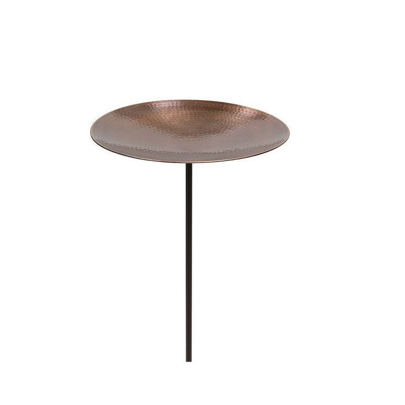 Burnt Copper 14" Birdbath with 36" Wrought Iron Stake