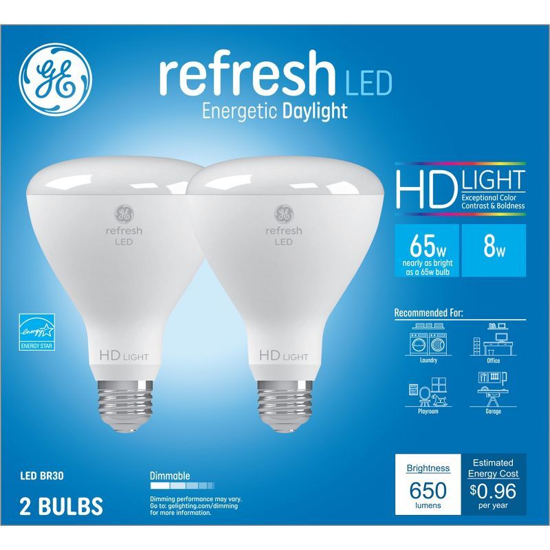 GE Refresh 65W Daylight Dimmable Indoor LED Flood Light Bulbs