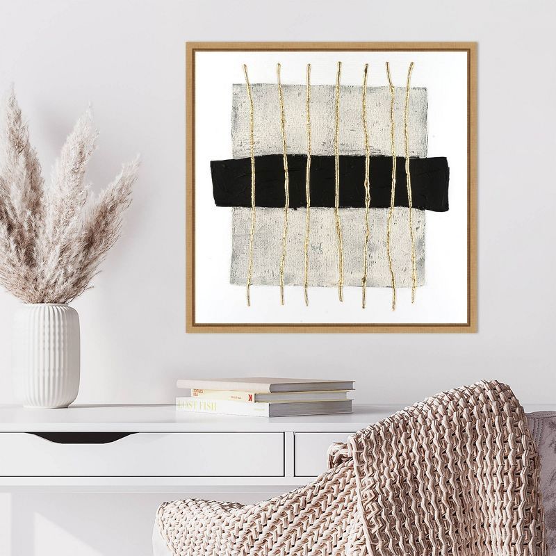 Textured Tablets II Abstract Canvas Art with Maple Frame