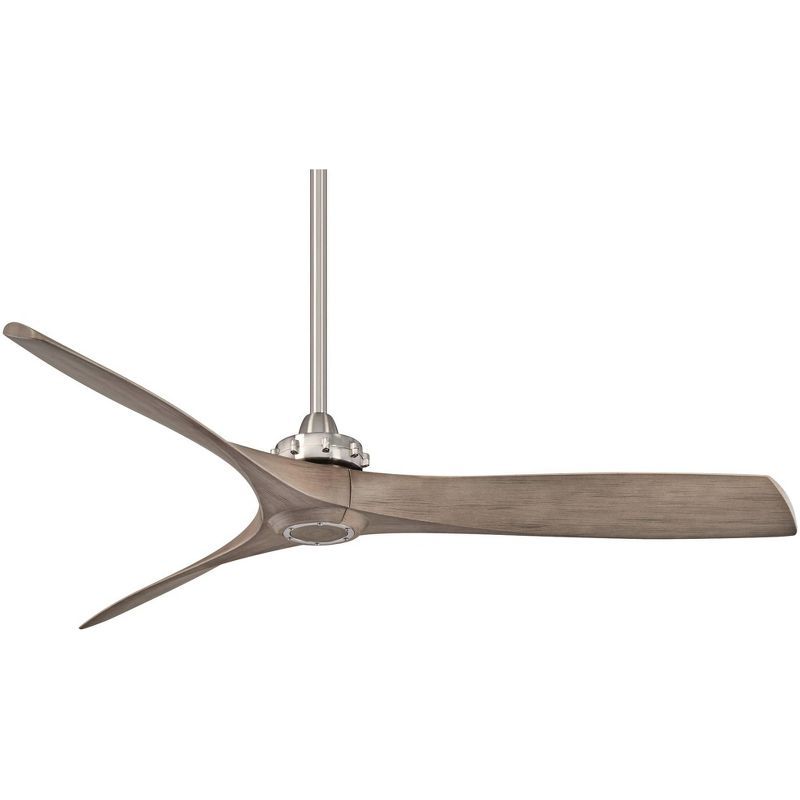 Aviation 60" Brushed Nickel and Ash Maple Ceiling Fan with Remote Control