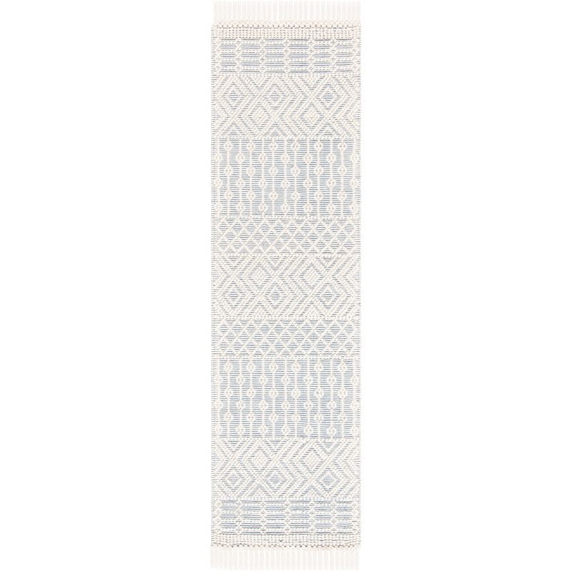 Ivory and Grey Hand-tufted Wool Braided Runner Rug