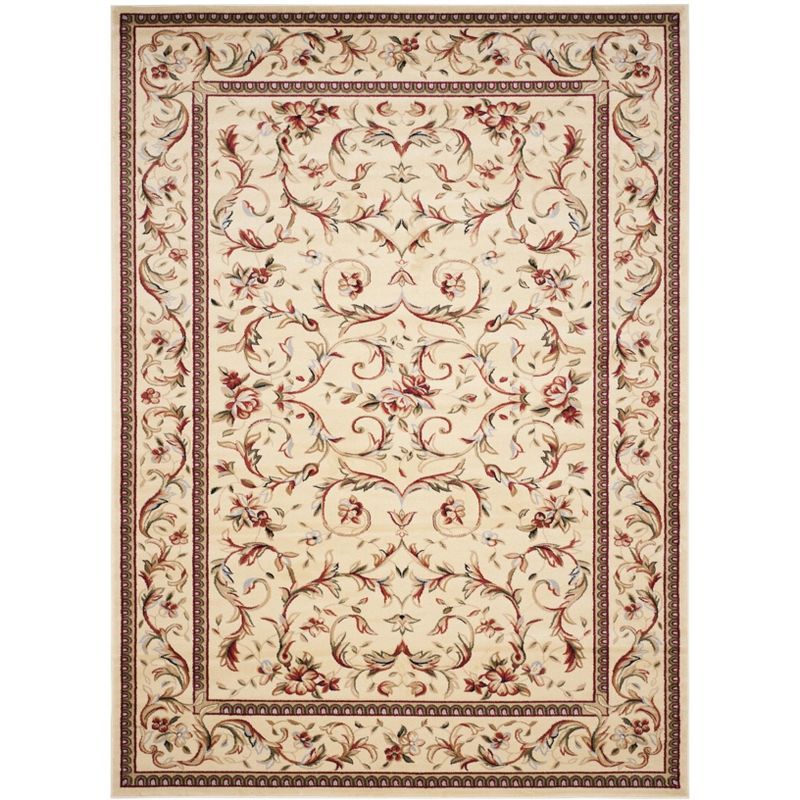 Ivory Floral Tufted Reversible Synthetic 9' x 12' Area Rug