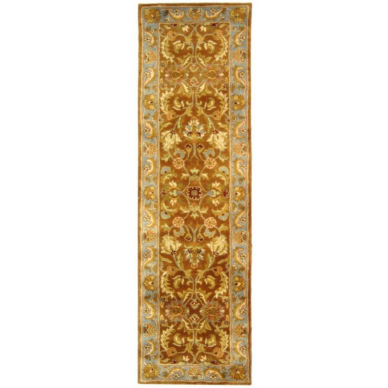 Hand-Tufted Blue and Brown Wool Rectangular Area Rug