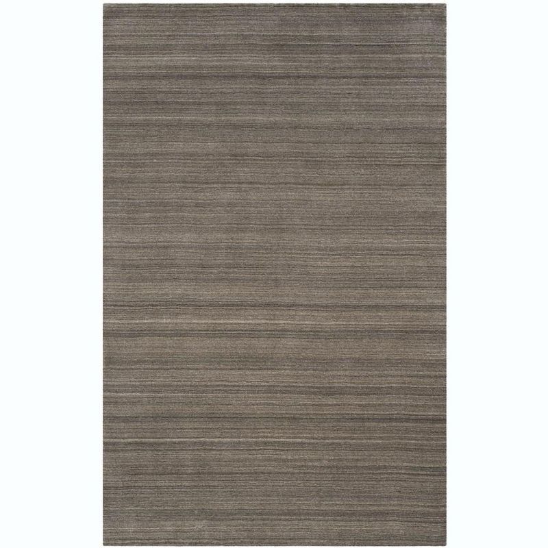 Pewter Hand-Knotted Wool Rectangular Area Rug 6' x 9'