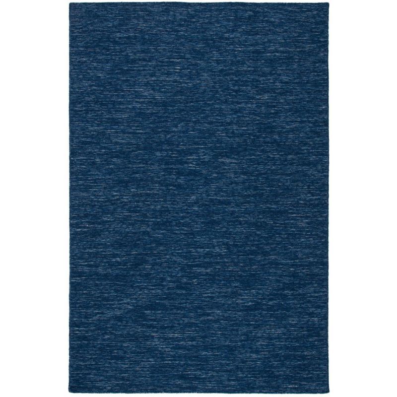 Handmade Navy Blue Wool Flat Woven 3' x 5' Area Rug