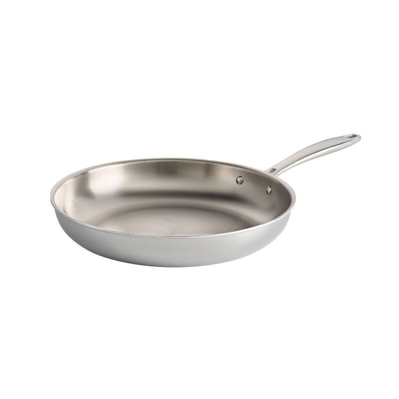 12" Stainless Steel and Aluminum Tri-Ply Clad Fry Pan