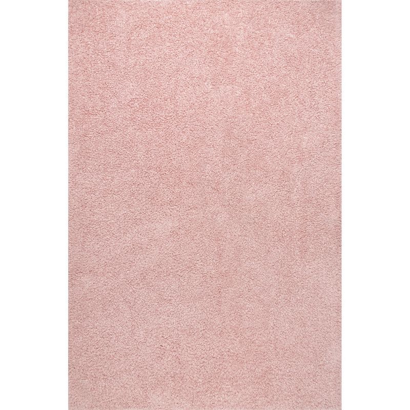 Easy-Care Reversible Pink Shaggy Sheepskin Synthetic Rug 3' x 5'