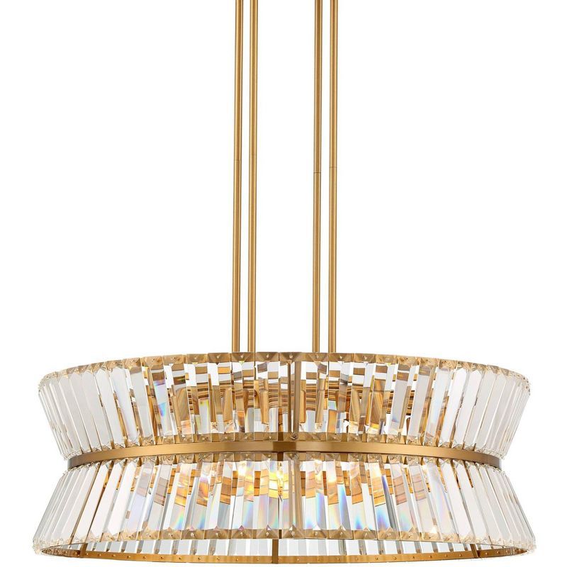 Vienna Soft Gold 31.5" Crystal Hourglass Chandelier