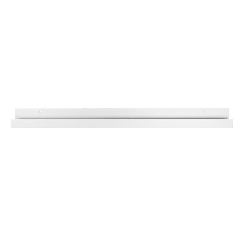 Modern White Floating Wall Shelf for Picture Frames, 42 in