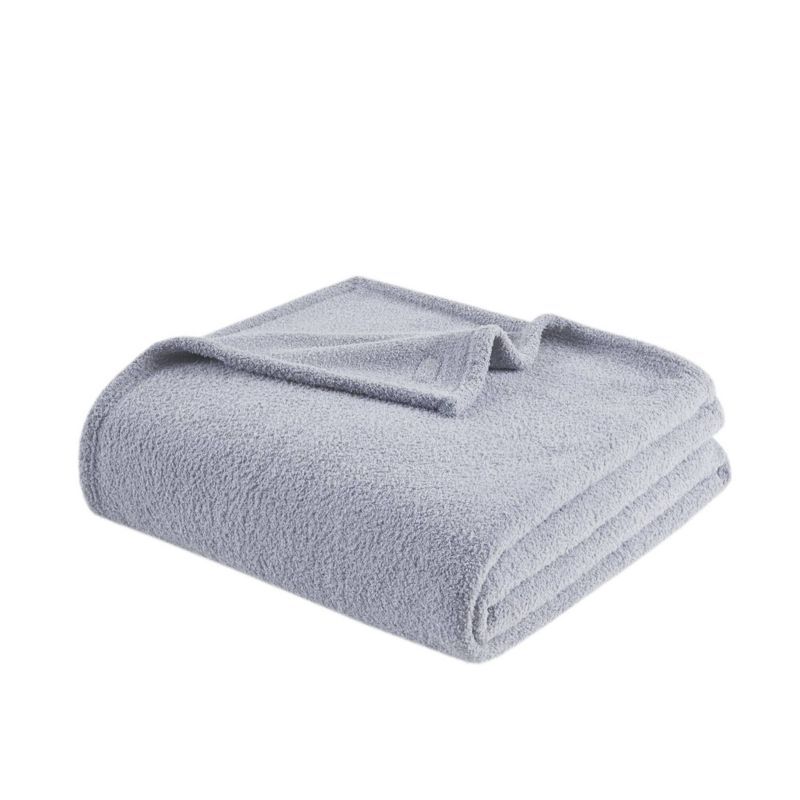 Gray Full Size Knitted Machine Washable Blanket