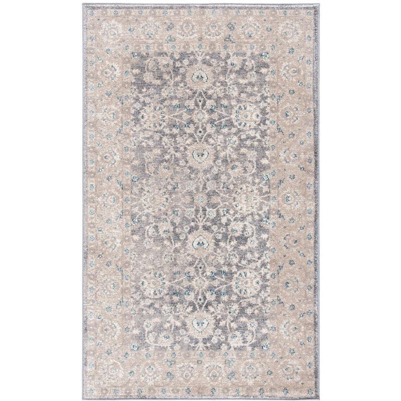 Sofia Modish Light Grey & Beige 3' x 5' Synthetic Area Rug