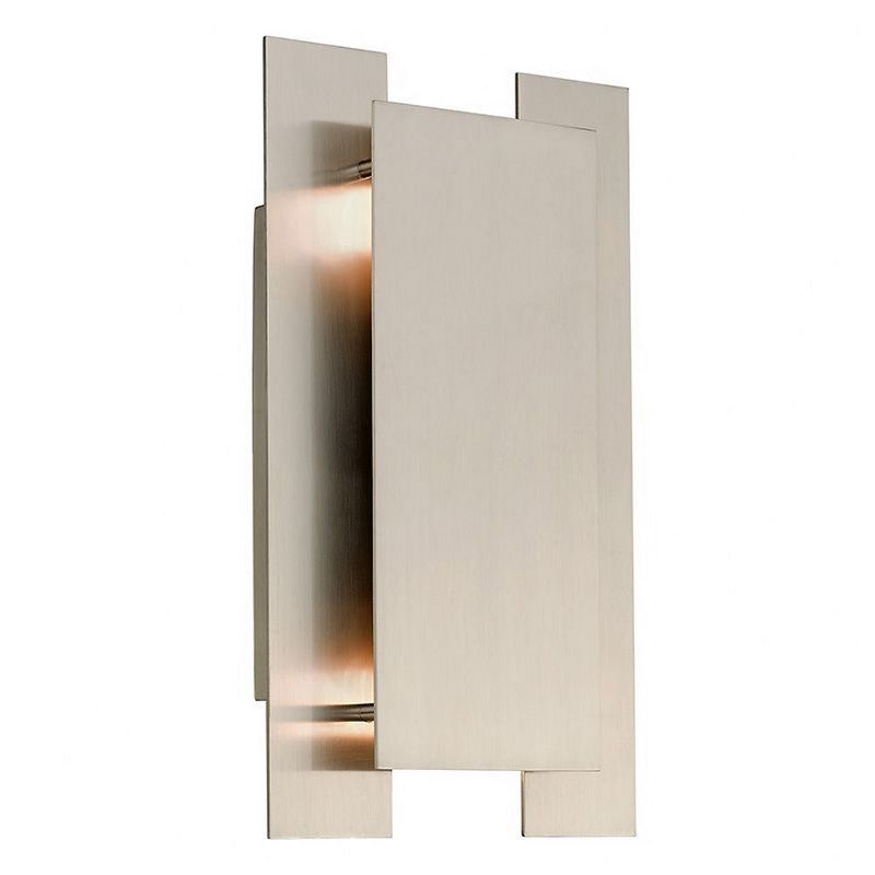 Brushed Nickel 2-Light Vertical/Horizontal Wall Sconce