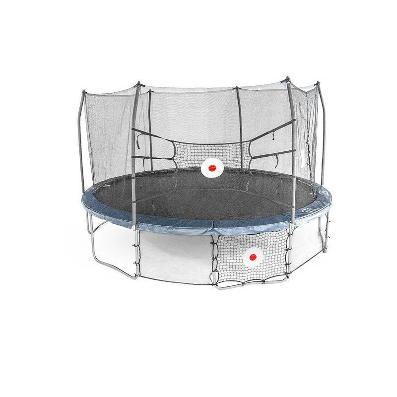 47.99" Blue Oval Trampoline with Enclosure and Toss Game