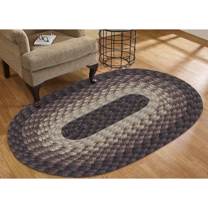 Alpine Chocolate Stripe 4' x 6' Oval Braided Rug