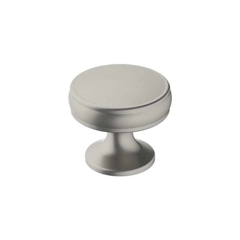 Satin Nickel Round Traditional Cabinet Knob with Mounting Hardware