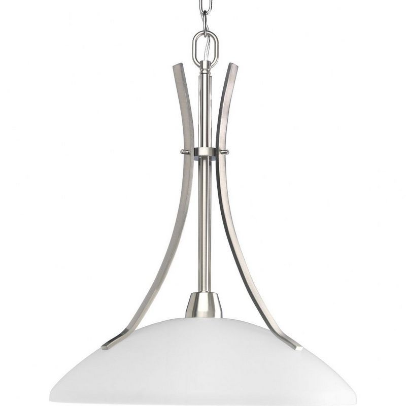 Wisten Brushed Nickel Pendant with Etched Glass Shade