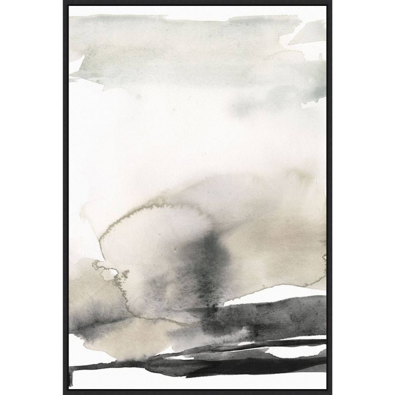 Ebony Horizon Watercolor Canvas Print with Float Frame