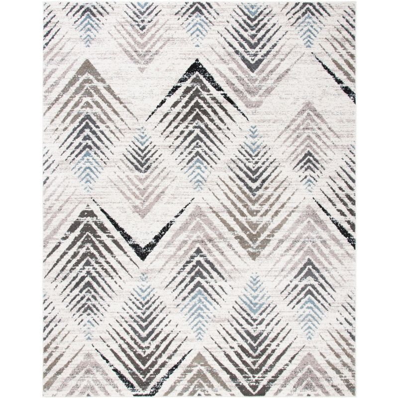 Tribal Geometric Cream & Beige Synthetic Rug - 8' x 10'