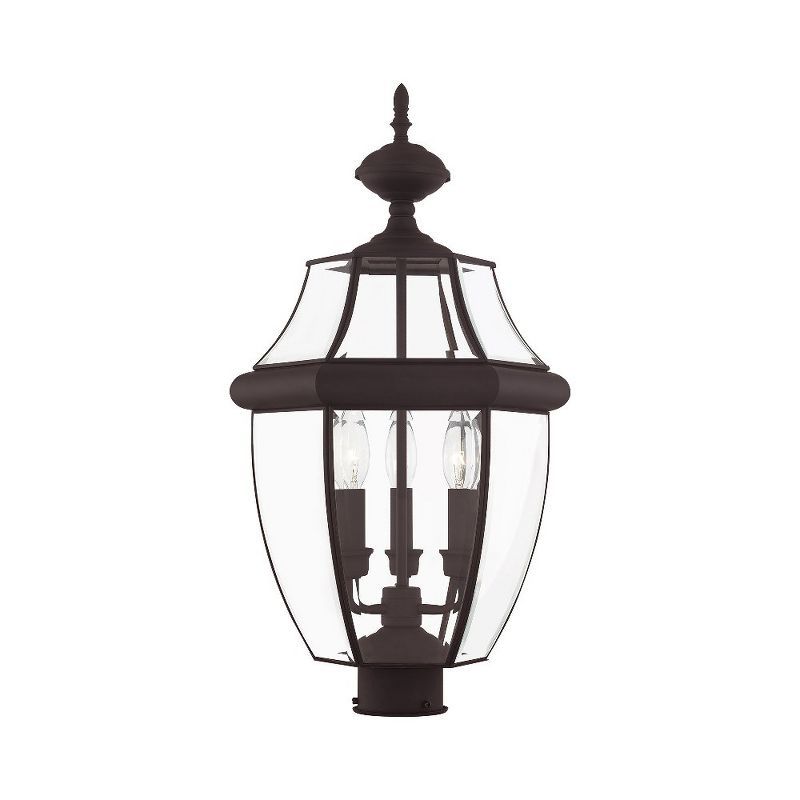 Monterey Bronze Outdoor Post Lantern with Clear Beveled Glass