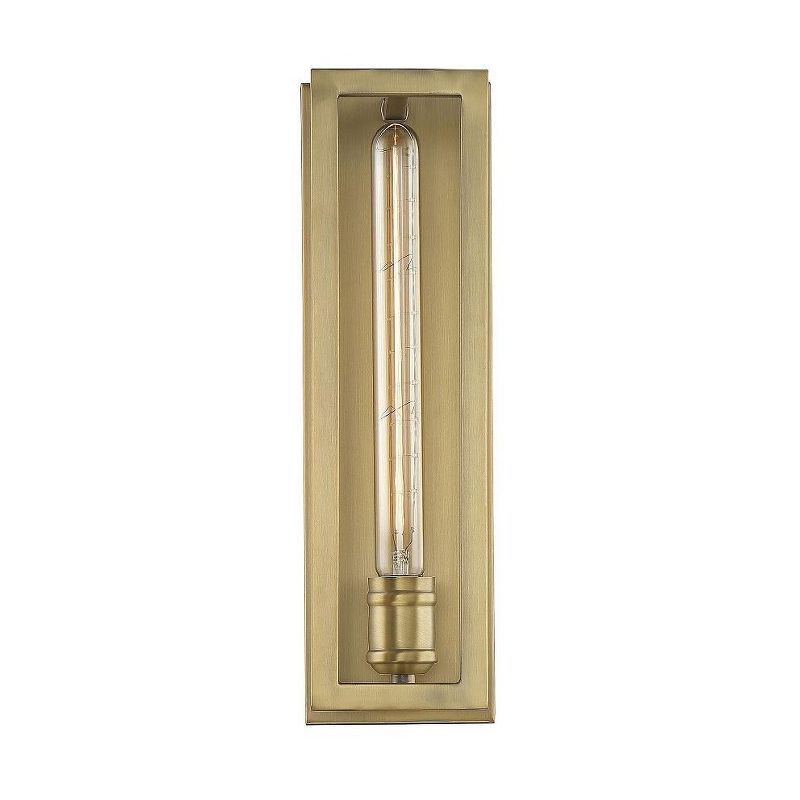 Clifton Tall Slim Warm Brass Dimmable Direct Wired Sconce