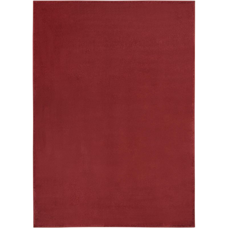 Brick Red Easy-Care Reversible Synthetic 4' x 6' Rug