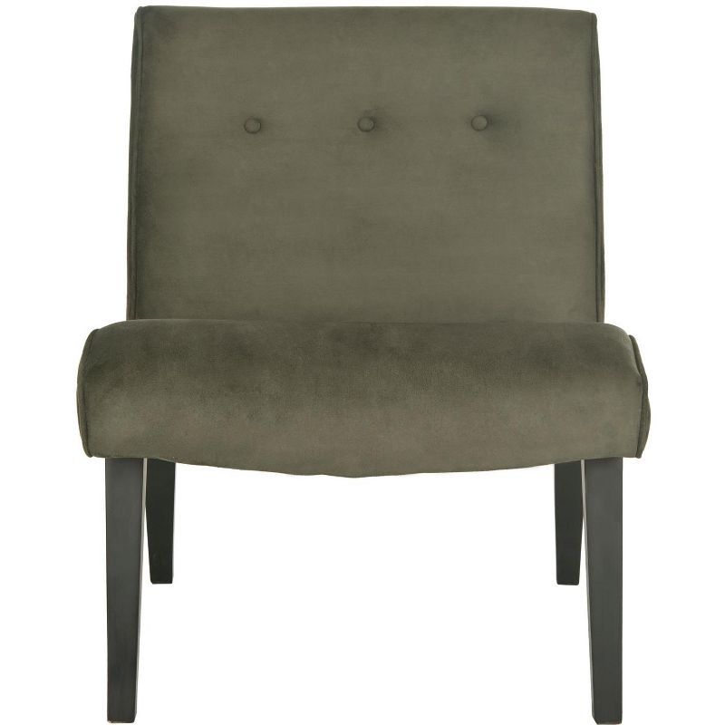 Forest Green Mid-Century Modern Birch Accent Chair