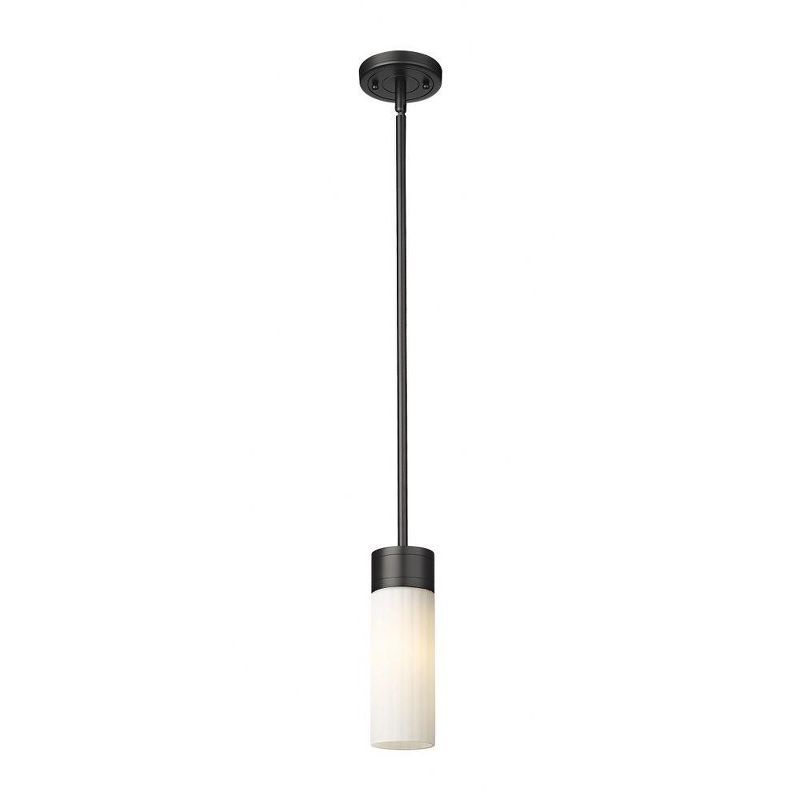 Empire Matte Black and White Glass 9.63" Pendant Light