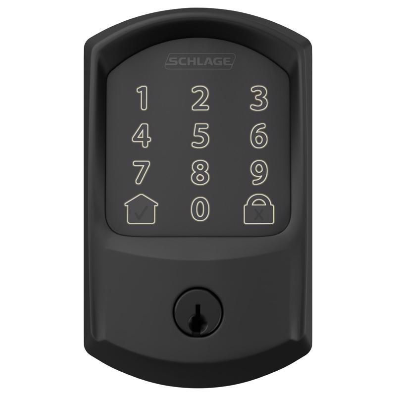 Matte Black WiFi Electronic Deadbolt with Touchscreen