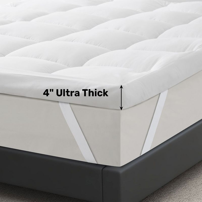 4" Ultra Thick White Down Alternative Queen Mattress Topper