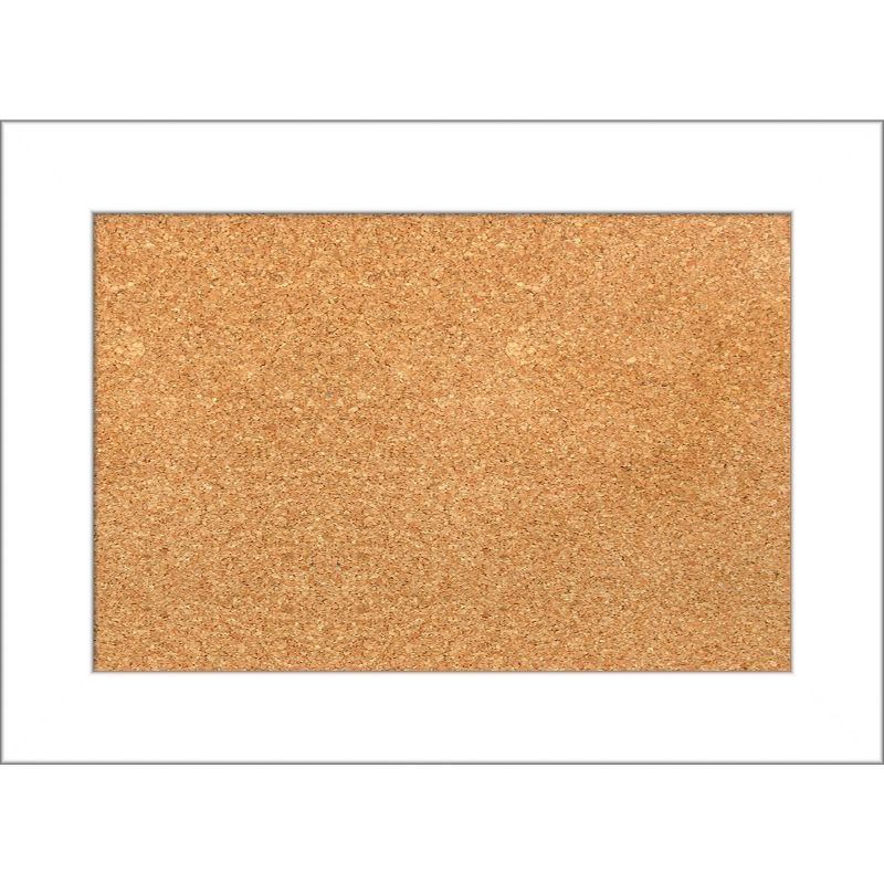 Wedge White Framed Natural Cork Bulletin Board, 22" x 16"