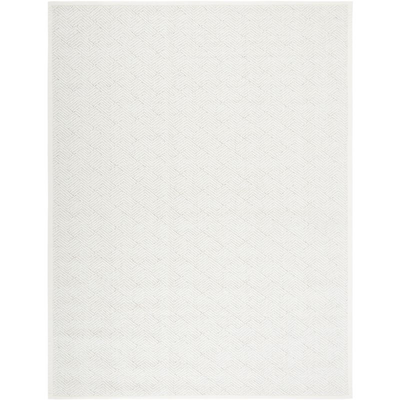 Handwoven Ivory Wool 8' x 10' Rectangular Area Rug