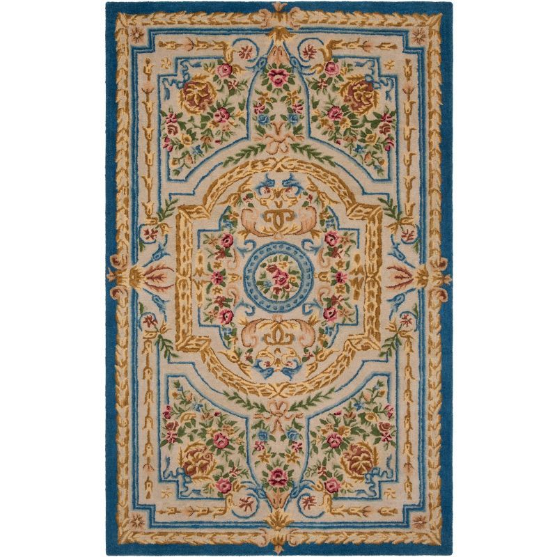 Handmade Blue Wool 9' x 12' Tufted Area Rug